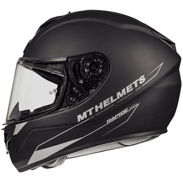 HELMET-FULL FACE MT RAPIDE SINGLE BLACK MATT XL (FIBER SHELL- SINGLE VISOR- PINLOCK READY) 3700948189993