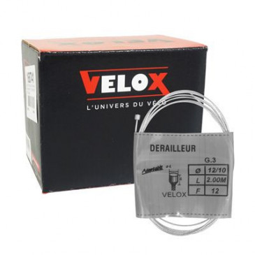 CABLE DE DERAILLEUR VELOX GALVA POUR SHIMANO 2,00M (BOITE DE 25 CABLES) 12/10 12 FILS 3660429923174