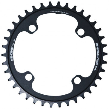 CHAINRING FOR E-BIKE - SINGLE 38teeth Ø104 BLACK TA E-ONE 4 ARMS ALU 7075 FOR BOSCH / BROSE / YAMAHA / GIANT / SHIMANO E-STEPS TA E-ONE 3662458017480