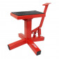 LEVE/PONT MOTO CROSS P2R STAND A PEDALE ACIER ROUGE (HAUTEUR min 320mm/max 400mm) 3700948195550