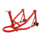 LEVE/BEQUILLE STAND MOTO P2R AVANT FIXATION SOUS TE DE FOURCHE ACIER ROUGE (HAUTEUR 68 cm) 3700948208663