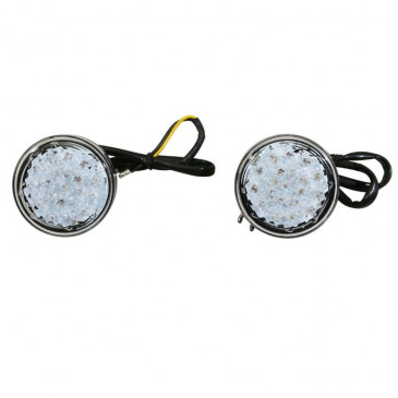 TURN SIGNAL FOR MOTORBIKE- AVOC MINO ABS BODY - TRANSPARENT/BLACK (Ø 59mm) (EEC APPROVED) (Pair) 3700948109588