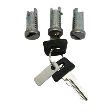 LOCK KEY SET (3 PIECES) "PIAGGIO GENUINE PART" 50 TYPHOON 1998>2004, 125 SKIPPER, 125 VESPA PX -1792925-