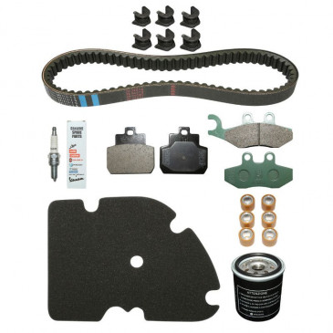 MAINTENANCE KIT "PIAGGIO GENUINE PARTS" 125 X-EVO 2007>, X8 2004>2006 (WITH SLIDING GUIDES) (+REAR BRAKE PADS HENGTONG 647400) -1R000382-