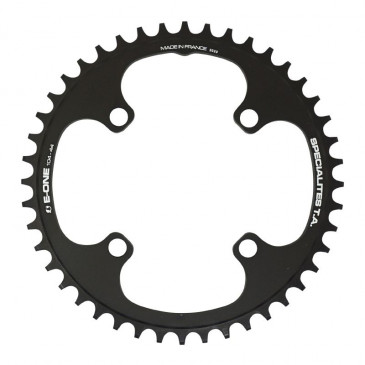 CHAINRING FOR E-BIKE - SINGLE 44teeth Ø104 BLACK TA E-ONE 4 ARMS ALU 7075 FOR BOSCH / BROSE / YAMAHA / GIANT / SHIMANO E-STEPS TA E-ONE 3662458017510