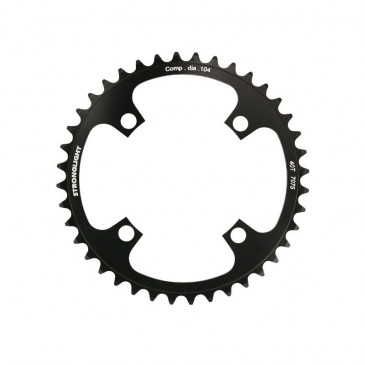 CHAINRING FOR E/BIKE- SINGLE 40T. Ø104 BLACK -ALUMINIUM- 7075 STRONGLIGHT -4 ARMS (FOR BOSCH SYSTEM 1st and 3rd GENERATION - COMPATIBLE BROSE WITH SPIDER REF 181123) 3700223713714