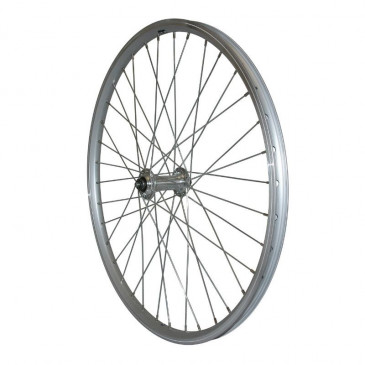 WHEEL FOR MTB- 24" FRONT -ALUMINIUM- SILVER DOUBLE-WALLED -ALUMINIUM HUB -QUICK RELEASE 3660429089849