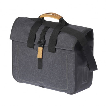 SACOCHE ARRIERE VELO LATERALE BASIL URBAN DRY BUSINESS DROIT/GAUCHE GRIS 20L WATERPROOF FIXATION HOOK-ON (38x15x37cm) 8715019176616