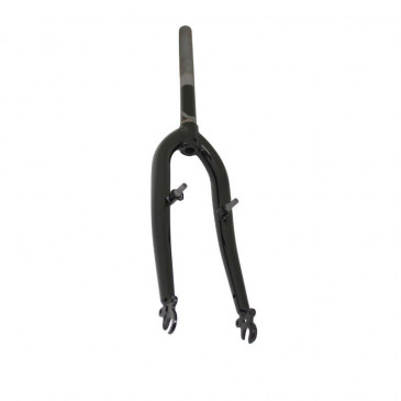 FOURCHE VTT 20 " RIGIDE CINTREE ACIER NOIR AVEC TASSEAUX PIVOT (200/140mm) FILETE 1"-22,2 INTERIEUR 3700948147870