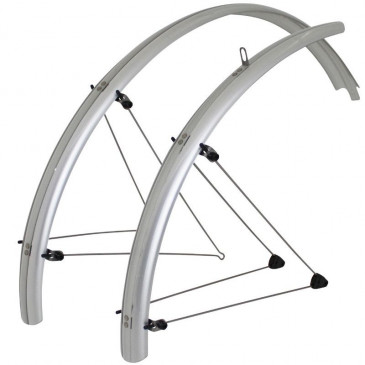 GARDE BOUE VTT TRINGLES 26'' STRONGLIGHT COUNTRY 54mm ARGENT (PAIRE) AVEC FIXATION CLASSIC TRINGLES INOX 3700223709076