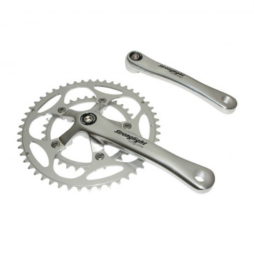 CHAINSET FOR ROAD BIKE- STRONGLIGHT 9/10 Speed IMPACT -SILVER- 175mm 52-34 (TAPERED SQUARE 107MM) 3700223706303