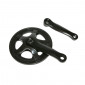 PEDALIER VTT P2R 5/6 ACIER NOIR 127mm PLATEAU 36D. AVEC PROTEGE CHAINE 3700948091593