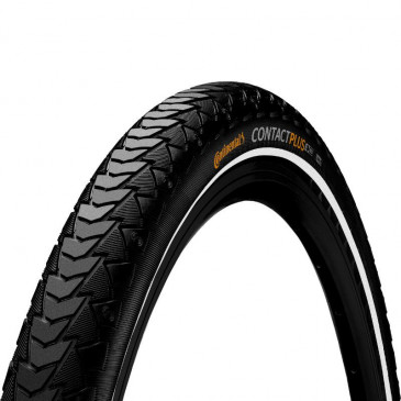 PNEU VTT URBAIN / VAE 26 X 1.75 CONTINENTAL CONTACT PLUS NOIR TR (47-559) RENFORT 5mm HOMOLOGUE VAE e50 FLANC REFLEX 4019238639964