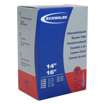 CHAMBRE A AIR VELO 350 x 35A - 14" SCHWALBE VALVE PRESTA TOUT ALU (37-288 à 40-305) (SV2) 4026495099905