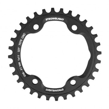 CHAINRING FOR MTB-FOR SINGLE- 32T. Ø96 1X11 BLACK STRONGLIGHT -4 ARMS- XT M8000/SLX M7000 NON THREADED 3700223719624