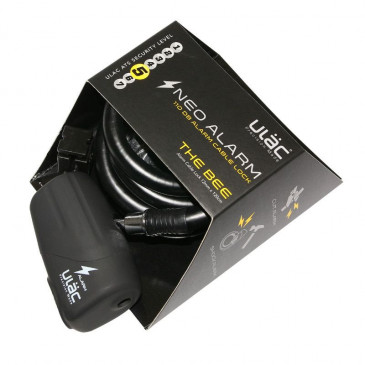 ANTIVOL VELO SPIRAL A CLE P2R DIAM 12mm L 1,20M NOIR AVEC SUPPORT ET ALARME 8015431012289