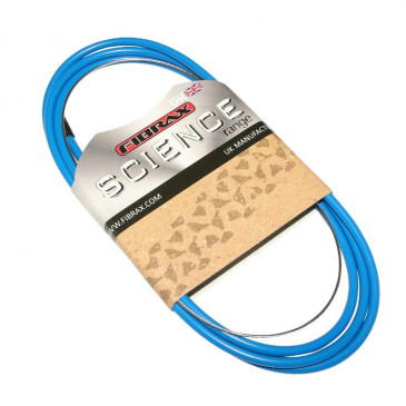 GEAR CABLE KIT FOR BICYCLE - FIBRAX FCG BLUE/STAINLESS STEEL CABLES+HOUSING END CAPS (SOLD PER UNIT) 5027373552757