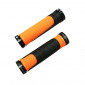 POIGNEE VTT PROGRIP 997 DOUBLE DENSITE OPEN END AVEC LOCK ON NOIR/ORANGE 130mm (LIVRE AVEC EMBOUTS) (PAIRE) 0801766091215