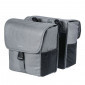 DOUBLE BAG FOR BICYCLE -REAR- BASIL GO 32L GREY - ON CARRIER WITH VELCRO TAPES - COMPATIBLE MIK SYSTEM 8715019177644