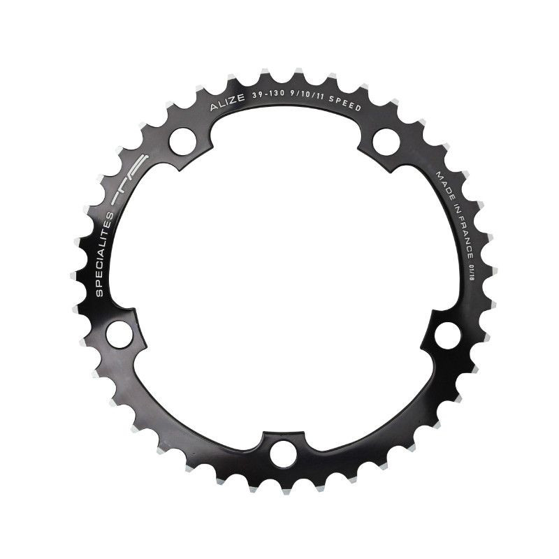 Chainring For Road Bike- 5 Arms- 39t.Ø 130 -inner- Aluminium Black 