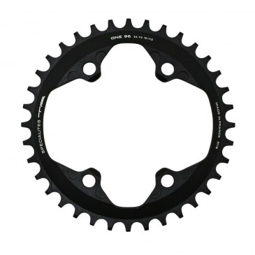 CHAINRING FOR MTB - 4 Arms- SINGLE 36T.Ø 96 TA ONE - ALUMINIUM MATT BLACK- FOR SHIMANO SLX7000/ XT8000/ XTR9000 10/11/12SPEED.Except for Shimano chain 12 speed. 3662458007542