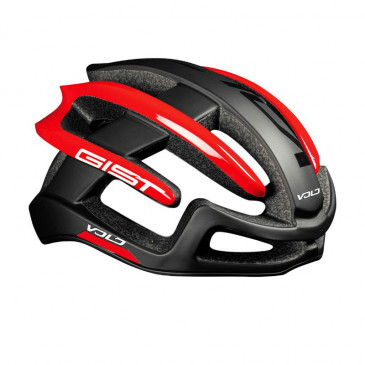 CASQUE VELO ADULTE GIST ROUTE VOLO NOIR MAT/ROUGE BRILLANT FULL IN-MOLD TAILLE 56-62 REGLAGE MOLETTE 210GRS 8013271288871