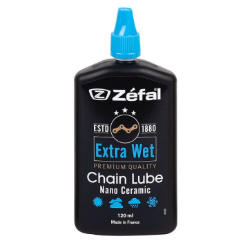 LUBRIFIANT VELO CHAINE ZEFAL EXTRA WET TOUTES CONDITIONS (BURETTE 120ml) - DURABILITE EXCEPTIONNELLE A BASE DE CERAMIQUE - 3420589613014