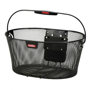 FRONT BASKET - STEEL WIRE - KLICKFIX OVALKORB 16L BLACK WITH HANDLE - FITS TO YOUR HANDLEBAR (40x19x29cm) (WITHOUT BRAKET) 4018861001674