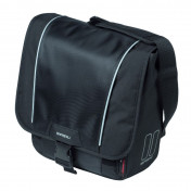 SACOCHE ARRIERE VELO LATERALE BASIL SPORT DROIT/GAUCHE AVEC PROTEGE PLUIE 18L NOIR FIXATION HOOK ON SUR PORTE BAGAGE- SPECIAL VAE/E-BIKE- (31x18x31cm) 8715019175800