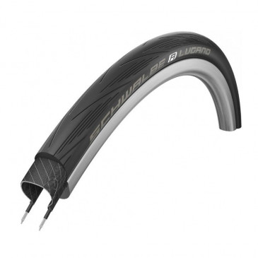 PNEU ROUTE 700 X 25 SCHWALBE LUGANO2 ENDURANCE RENFORT ANTI-CREVAISON NOIR TR (25-622) 4026495863117