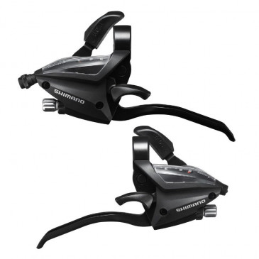 SHIFTERS SET FOR MTB - SHIMANO STEF500 3x8speed. BLACK - FOR "4 FINGERS" V-BRAKE (PAIR) 4550170386979