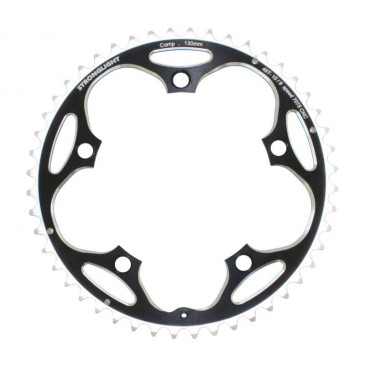 PLATEAU ROUTE 5BRA D.130 STRONGLIGHT 48DTS EXTERIEUR NOIR ALU 7075 TYPE SHIMANO 9/10V. 3700223700912