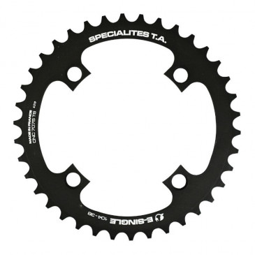 CHAINRING FOR E-BIKE - SINGLE 38teeth Ø104 BLACK TA E-SINGLE 4 ARMS ALU 7075 FOR BOSCH / BROSE / YAMAHA / GIANT / SHIMANO E-STEPS TA E-ONE 3662458017411