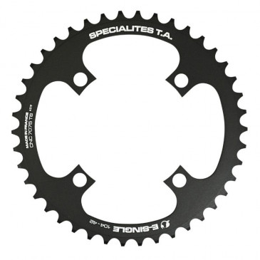 CHAINRING FOR E-BIKE - SINGLE 42teeth Ø104 BLACK TA E-SINGLE 4 ARMS ALU 7075 FOR BOSCH / BROSE / YAMAHA / GIANT / SHIMANO E-STEPS TA E-ONE 3662458017435