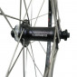 WHEEL FOR TREKKING BIKE - 700x35 FRONT M820 ALUMINIUM BLACK - SHIMANO HUB M3050 CENTERLOCK DISC - STAINLESS SPOKES- QUICK RELEASE 3700948200087