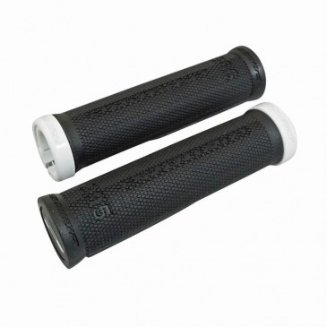 POIGNEE CITY/VTT PROGRIP 995 NOIR AVEC LOCK ON BLANC 130mm (LIVRE AVEC EMBOUTS) (BLISTER) 0801766008213