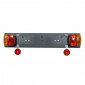 LIGHT BAR/LICENSE PLATE HOLDER - 7 PLUGS ELECTRIC SPIT+REFLECTORS - FOR REAR BIKE CARRIERS 8015058003943