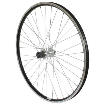 ROUE VTT PATIN BLOCAGE 26" P2R ARRIERE NOIR DOUBLE PAROI MOYEU ALU CASSETTE 9/8V 0000000026024