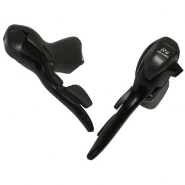 LEVIER/MANETTE ROUTE PATIN MICROSHIFT 8V. TRIPLE ALU NOIR COMPATIBLE SHIMANO (PAIRE SACHET POUR ATELIER) 3700948082959