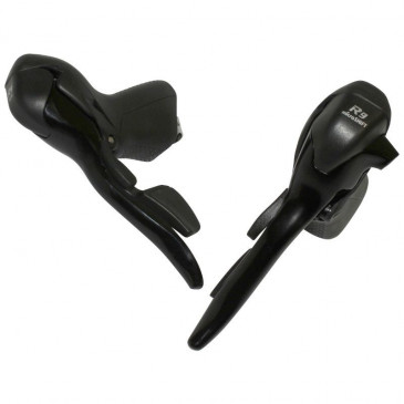 LEVIER/MANETTE ROUTE PATIN MICROSHIFT 9V. TRIPLE ALU NOIR COMPATIBLE SHIMANO (PAIRE SACHET POUR ATELIER) 3700948075142