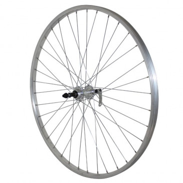 WHEEL FOR TREKKING BIKE- 700X35 REAR -ALUMINIUM - ALUMINIUM HUB- -QUICK RELEASE- Freewheel 7/6 Speed 3660429071349