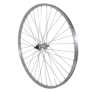 ROUE VTC / CITY PATIN 700 x 28 - 35 ARRIERE JANTE ET MOYEU ALU AXE PLEIN ROUE LIBRE 1V (VENDU AVEC ECROU 10X100) JANTE 19C 3660429071318