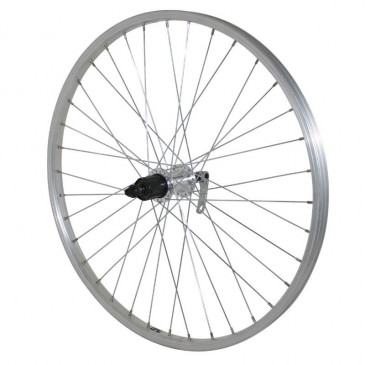 WHEEL FOR MTB- 24" REAR -ALUMINIUM-ALUMINIUM HUB - QUICK RELEASE CASSETTE 7 Speed 3660429086954