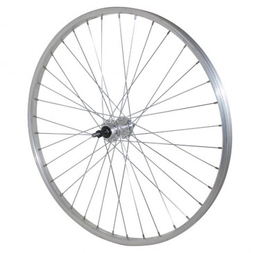 ROUE VTT PATIN 26" ALU ARRIERE MOYEU ALU AXE PLEIN ROUE LIBRE 7/6V (VENDU AVEC ECROU 10X100) JANTE 21C 3660429061333