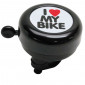 SONNETTE TIMBRE P2R ALU NOIR ''I LOVE MY BIKE'' 55mm (VENDU A L'UNITE) 3700948268858