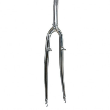 FOURCHE VTC 700X35 RIGIDE CINTREE ACIER CHROME AVEC TASSEAUX PIVOT FILETE (255/160mm) 1"-22,2 INTERIEUR/ CONE 26.4mm 3700948042151