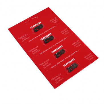 CONNECTEUR DE CHAINE VELO 10V. SRAM NOIR (ATTACHE RAPIDE) (BLISTER DE 4 PIECES) 0710845503467