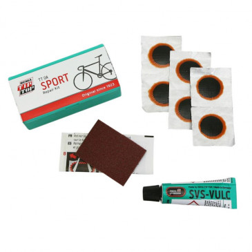 REPAIR KIT - FOR BICYCLE INNER TUBE- TIP TOP TT04 IN BOX (4 PATCHES F0 15mm +GLUE 3g + SANDING PAPER) WITH USER MANUAL (SOLD PER UNIT) 4003115060040