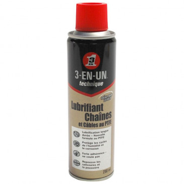 LUBRIFIANT 3-EN-UN PTFE POUR CHAINE ET CABLE (AEROSOL 250 ml) 5032227336025