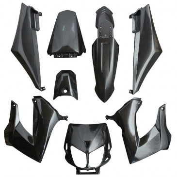 FAIRINGS/BODY PARTS FOR 50cc MOTORBIKE DERBI 50 SENDA 2000>2010 BLACK GLOSS (8 PARTS KIT) SELECTION P2R- 3700948046531